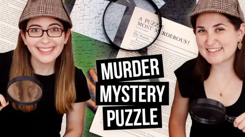 Attempting to solve a vintage murder mystery jigsaw puzzle (with my sister!)
